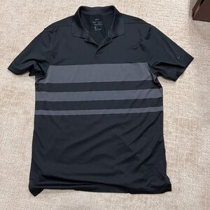 Nike Black and Gray Polo Shirt Classic Design